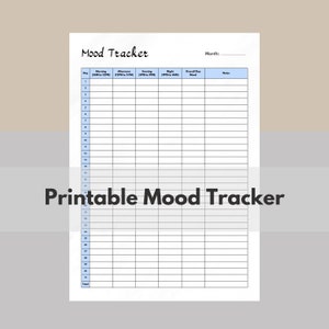 Printable Mood Tracker Mood Tracker Journal Daily Mood Tracker