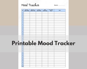 Printable Daily Mood Tracker: Self-Care Wellness Journal (Digital Download)