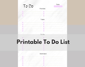 Printable To Do List | Daily, Weekly To Do List PDF | Work Schedule | To Do List Template | Routine Planner | To-Do List | Todo List