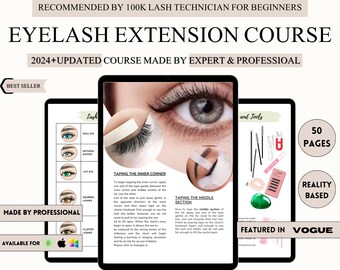Lash Training Guide | Classic Hybrid Volume Eyelash Techniques (Canva Editable, Digital Download)