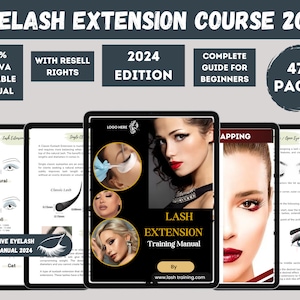 Lash extension training template, lash Extension Training Manual, lash training template,lash training book editable, lash aftercare, PLR