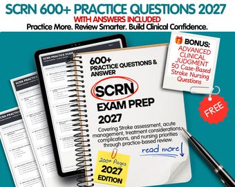 SCRN Exam Prep 2027 | 600 Practice Questions & Answers | Stroke Nursing Study Guide PDF