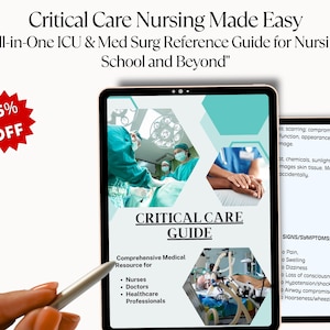 Critical Care Nursing 2025| ICU Study Guide | Med Surg| Nursing Study Guide| Nursing School Notes| Nursing Essentials| Printable PDF