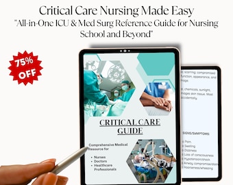 ICU Nursing Study Guide 2025: Critical Care Essentials  Nursing School Notes(Printable PDF)