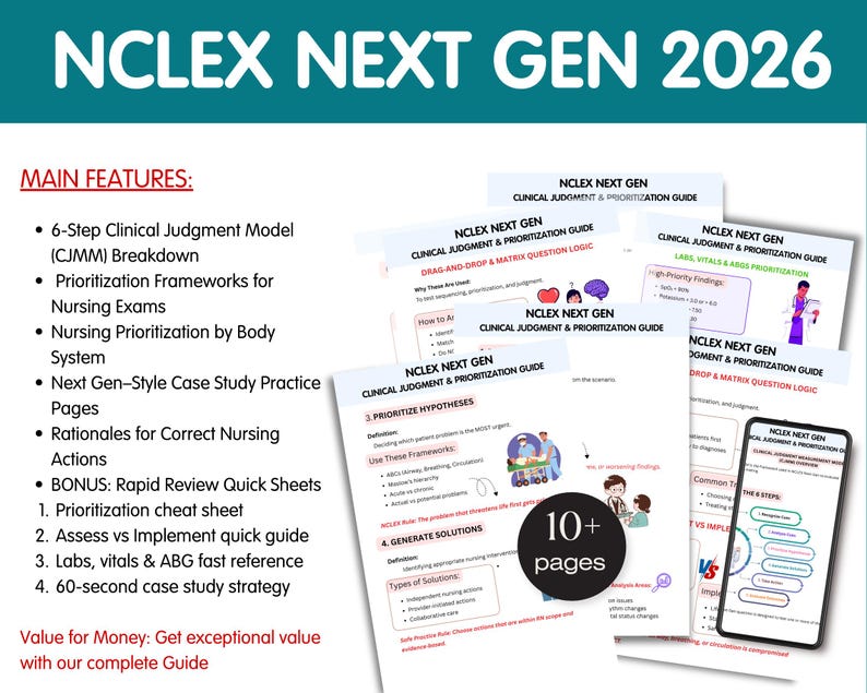 NCLEX Next Gen Study Guide 2026 | Clinical Judgment Bundle With ...