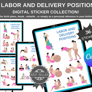 Labor Positions Handout, Birth Positions, Labor and Delivery Positions, Childbirth Education, Natural Birth,  Ultimate Birth Doula Handout