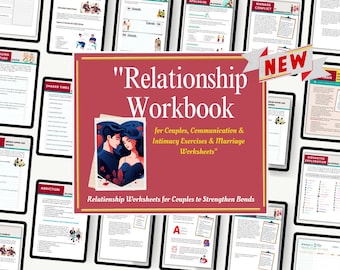 Couples Therapy Workbook Bundle, Relationship Communication Worksheets