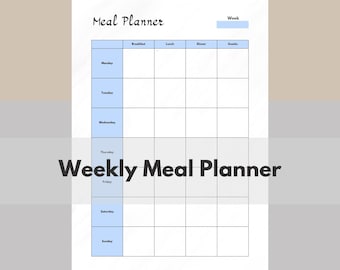 Printable Weekly Meal Planner Template (A4 & Letter Size PDF)