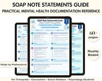 SOAP Note Statements Guide | Mental Health Therapy Notes | Counseling Documentation | CBT Reference PDF