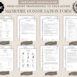 Nail Technician forms bundle - editable templates, Esthetician forms, Client intake forms, Pedicure &manicure forms, salon\spa forms