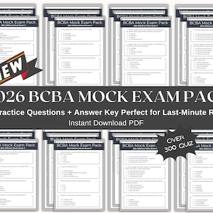 BCBA Mock Exam Pack | 300 Practice Questions, Answer Key (PDF Download)