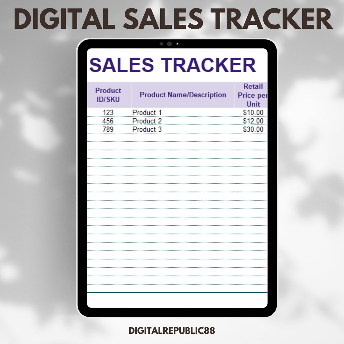 Digital Sales Tracker excel Template Sales Map Sales Log Etsy