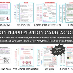 EKG Interpretation Guide – ECG Arrhythmia Cheat Sheets (Digital Download)