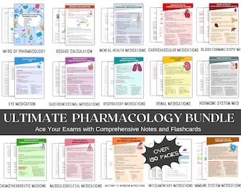 Pharmacology Study Guide Bundle | Nursing Notes & Flashcards (PDF)