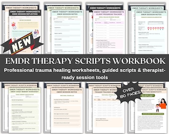 EMDR Therapy Scripts Workbook | Trauma Healing Worksheets (Digital Download)
