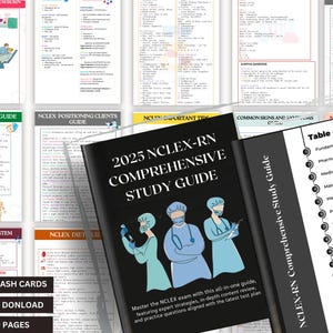2025 NCLEX-RN Study Guide PDF | Nclex Exam Prep & Practice Questions | Next Gen Nclex Printable Nursing Notes