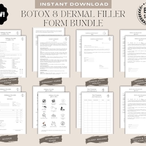 Dermal Filler, Botox, Botulinum Toxin, Konsil-Formulare, Einverständniserklärung, Nachsorge-Beratung, Kosmetikerin-Formulare, Kosmetikerin-Einnahme-Formulare, Verzichtserklärung