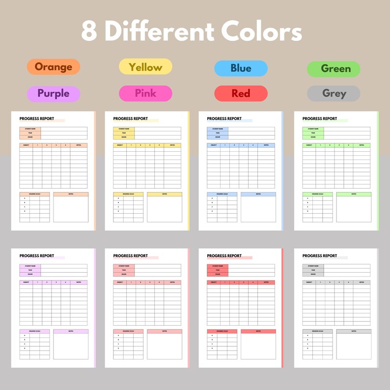 Printable Homeschool Report Card, Progress Report, Homeschool Record