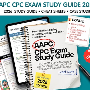 CPC Exam Study Guide 2026 | 700 Practice Questions & Mock Exams | Coding Cheat Sheets, Modifiers, E/M, ICD-10 | PDF Download