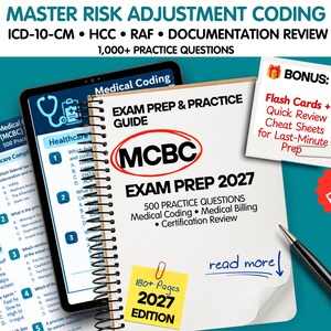 MCBC Exam Prep 2027 | Medical Coding & Billing Certification | 600+ Practice Questions | Coding Billing Study Guide | Digital PDF