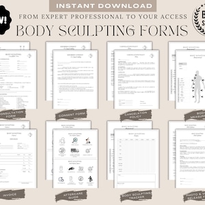 Body Sculpting Intake Forms | Body Contouring Consultation & Consent | Aesthetician Templates | Body Shaping Treatment | Canva Template
