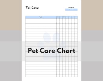 Weekly Pet Care Chart: Dog & Cat Planner (A4/US Letter) (PDF Download)