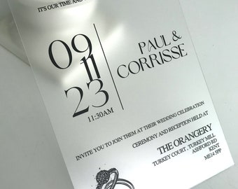 Real Foil Acrylic Wedding Invitation: Elegant Unique Invites