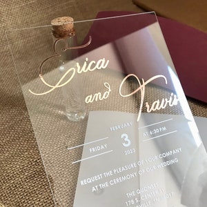 Hochzeitseinladung, Elegante Hochzeitseinladungen, Einzigartige Lädt, Glänzende Folie, Acryl Invite, Einladungskarte, Acryl Hochzeitseinladung