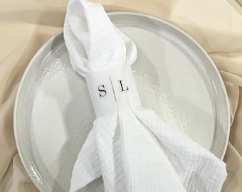 White Organic Cotton Napkins: Modern Muslin Cloth Napkins
