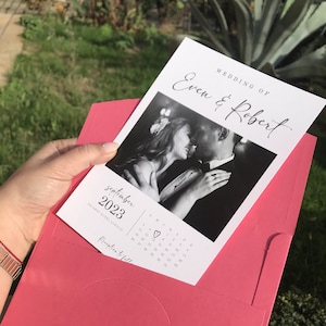 Photo Save the Date-uitnodiging | Minimalistisch Save the Date | Minimale Save the Date | Boho-save-the-date-kaarten | Zwart-witte uitnodigingen