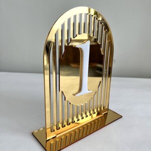 Números de mesa acrílicos con espejo dorado, números de mesa para bodas, decoración personalizada para recepción de bodas, letreros de boda, números de mesa para bodas, decoración para fiestas