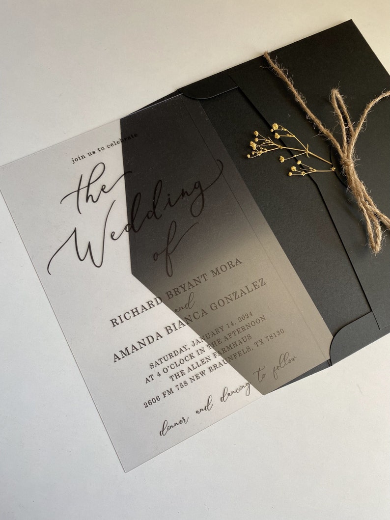 Wedding Invitation Acrylic Invitations Acrylic Gold Etsy