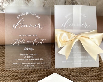 Minimalist Frosted Acrylic Wedding Invitation Set