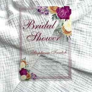 Convite de casamento em acrílico para chá de panela, convites de casamento elegantes, cartão de casamento personalizado, convite transparente, convite de acrílico personalizado