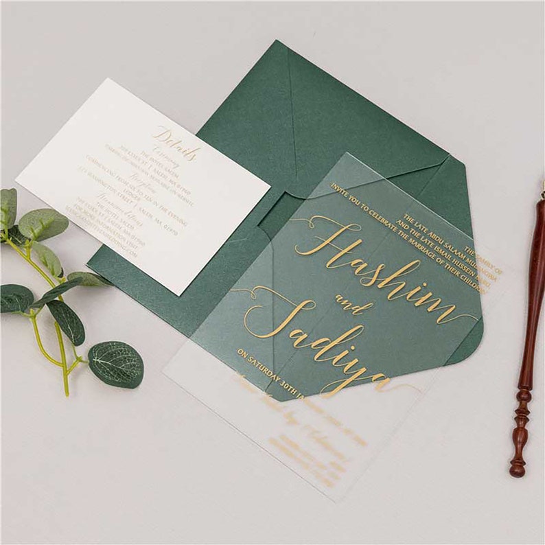 Wedding Invitation Acrylic Invitations Acrylic Gold Etsy
