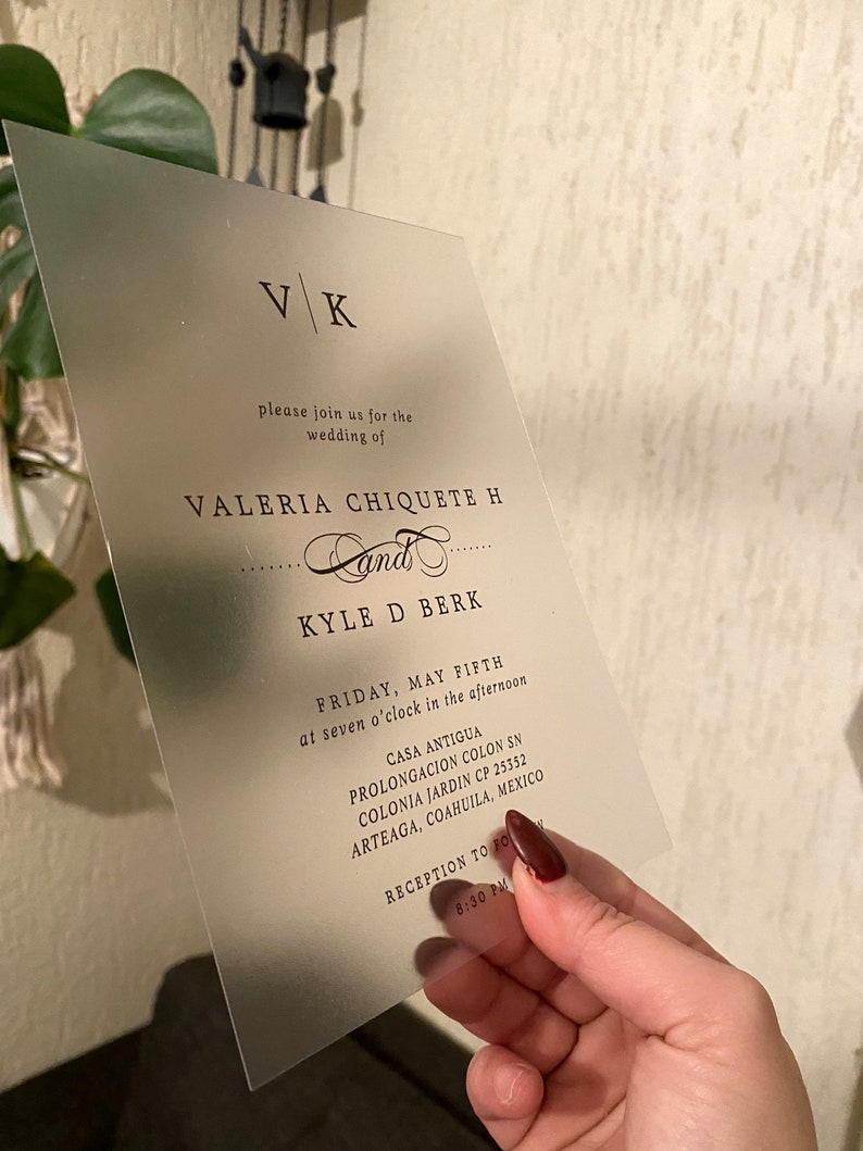 Wedding Invitation Acrylic Invitations Acrylic Gold Etsy