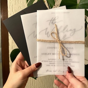 Invitación de boda, invitaciones de acrílico, invitaciones de acrílico dorado, diseño minimalista, invitación de acrílico transparente, juego de invitaciones de boda