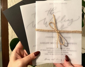 Minimalist Frosted Acrylic Wedding Invitation Set