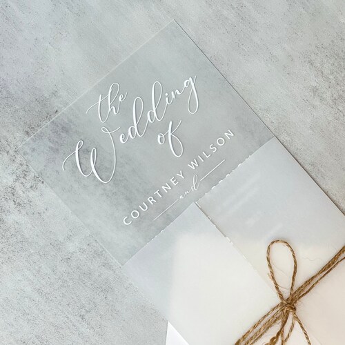 Wedding Invitation Acrylic Invitations Clear Acrylic Etsy UK