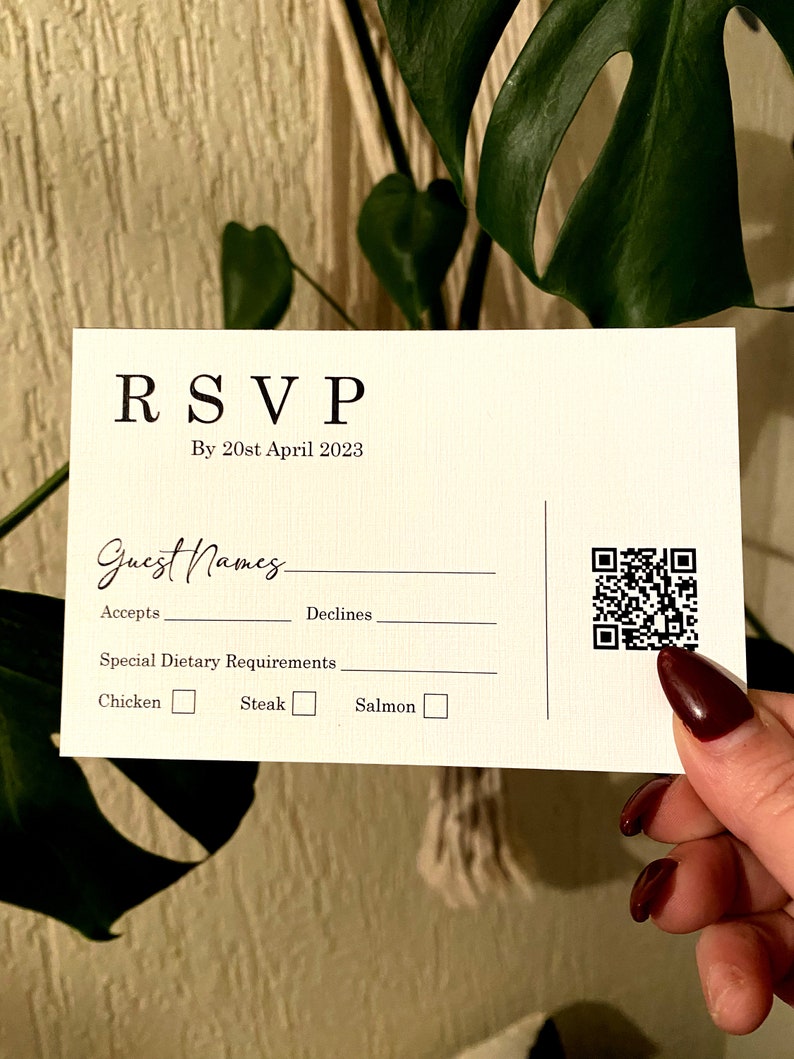 Rsvp Cards For Wedding Qr Code