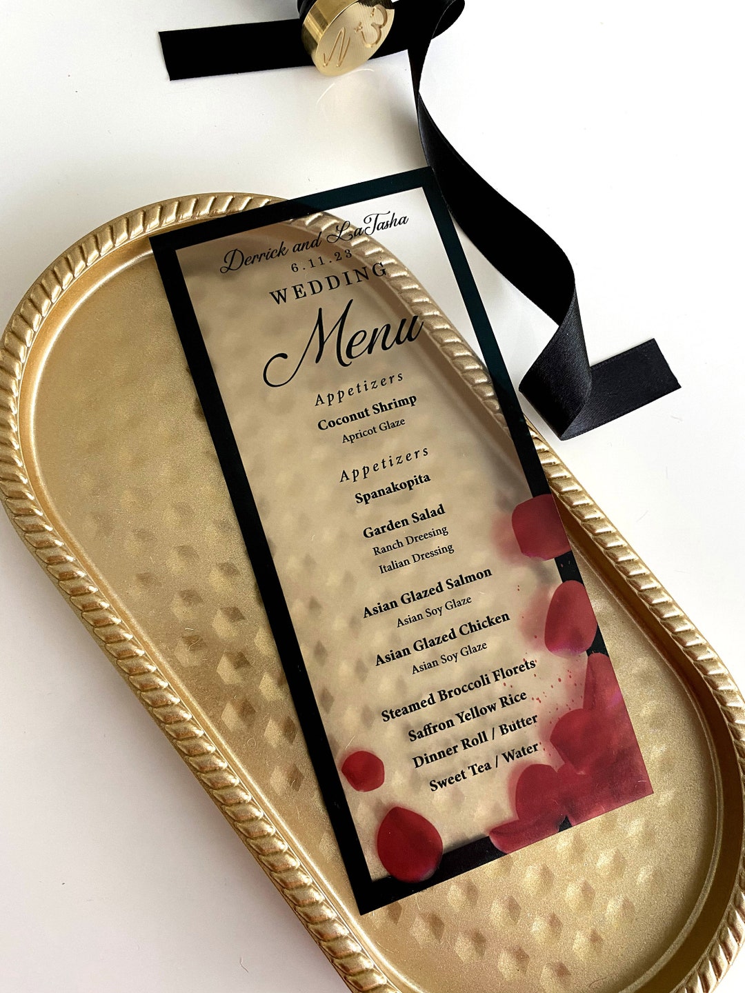 Acrylic Menu Card, Wedding Menu, Acrylic Wedding Detail Card, Acrylic