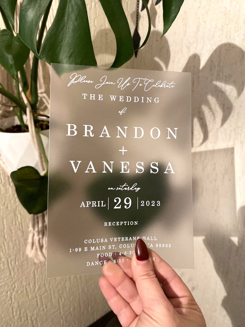 Wedding Invitation Acrylic Invitations Acrylic Gold Etsy