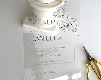 Modern Acrylic Wedding Invitation: Elegant Minimalist Design