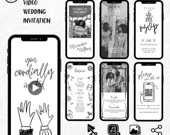 Hand-Drawn Animated Wedding Invitation with RSVP - Editable Canva Template