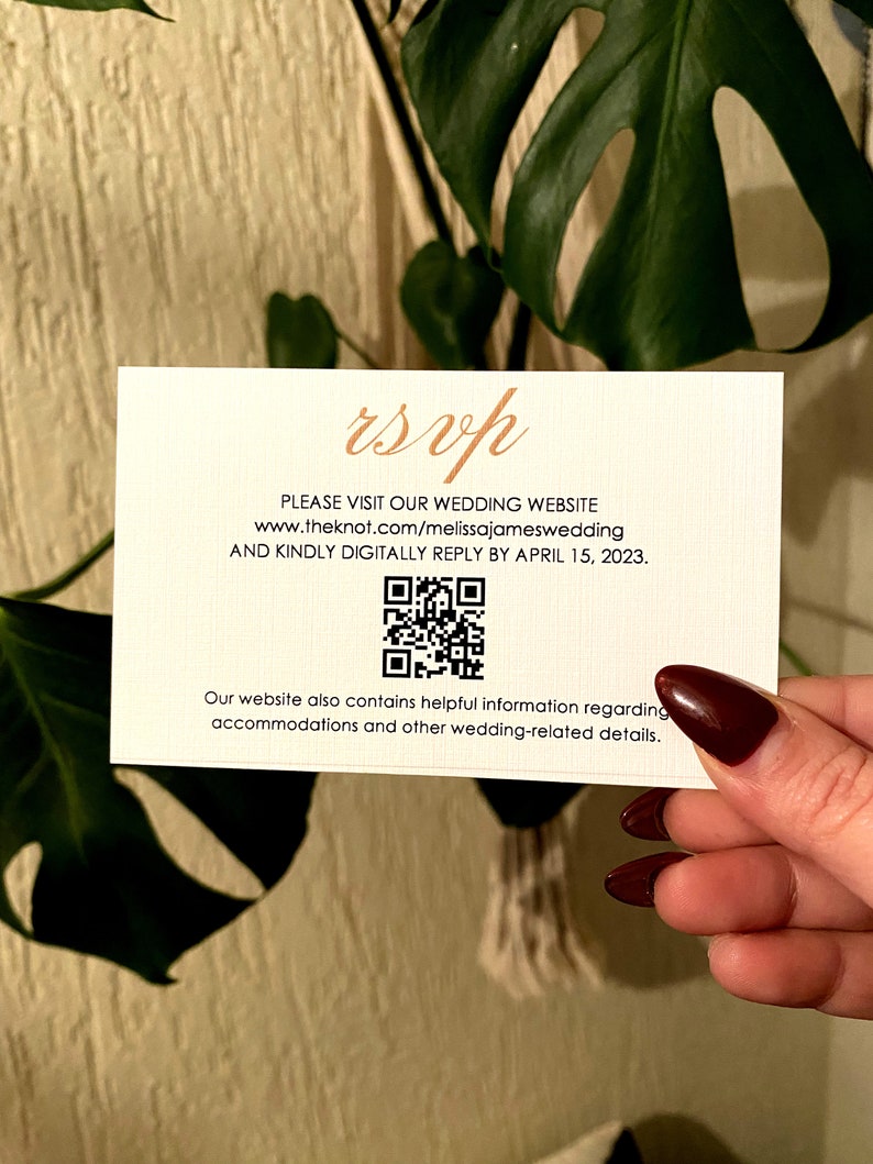 Rsvp cards for wedding qr code rsvp card minimalist etsy