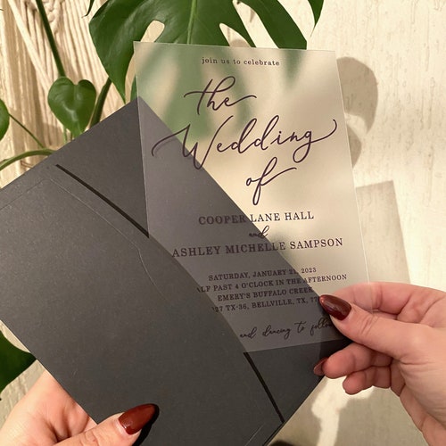 Wedding Invitation Acrylic Invitations Clear Acrylic Etsy UK