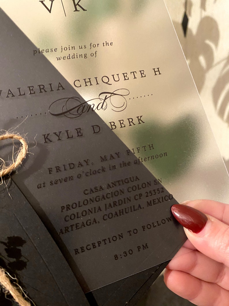 Wedding Invitation Acrylic Invitations Acrylic Gold Etsy