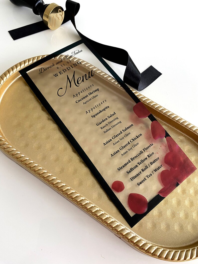 Acrylic Menu Card Wedding Menu Acrylic Wedding Detail Card Etsy
