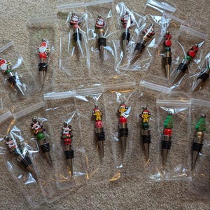 Beaded wine corks -christmas