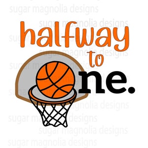 basketbalsublimatieontwerp, 6 maanden halve verjaardag PNG voor sublimatie, t-shirt, Romper, halverwege, instant download, 6 maanden